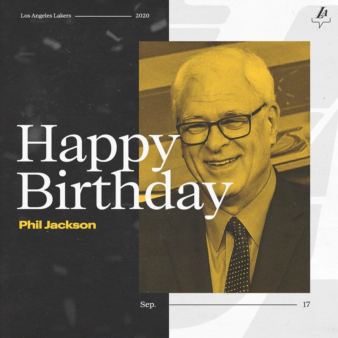 Los Angeles Lakersさんのインスタグラム写真 - (Los Angeles LakersInstagram)「Incomparable. Legendary. Champion. Happy birthday to the one and only Phil Jackson 🎂」9月18日 1時30分 - lakers