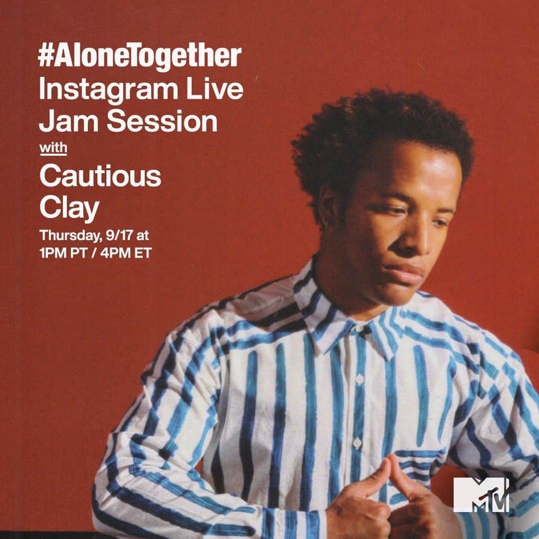 MTVさんのインスタグラム写真 - (MTVInstagram)「Music from @cautiousxclay, all from the comfort of my couch ☺️ Don't miss this #AloneTogether jam session, today at 1pm PT / 4pm ET on my Instagram Live.」9月18日 2時01分 - mtv