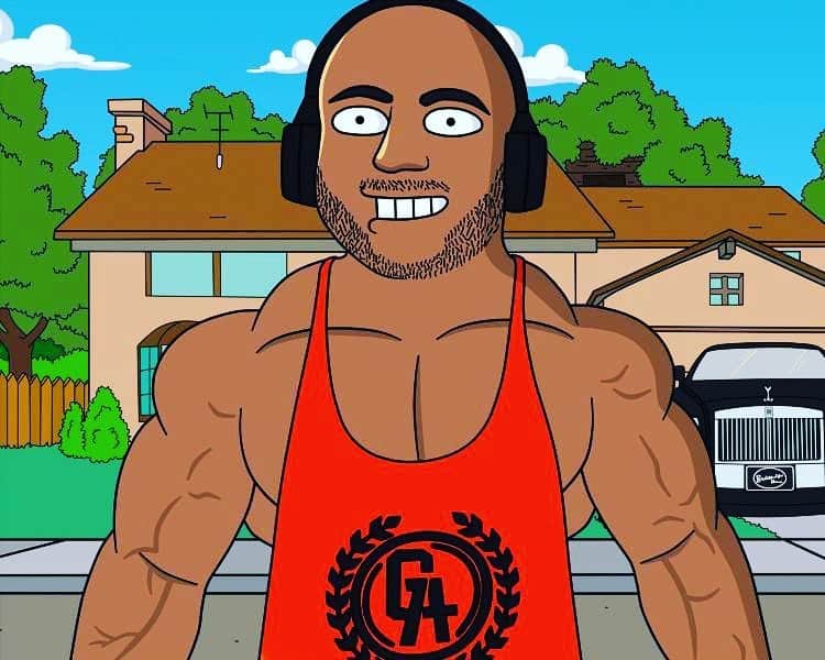 Phil Heathのインスタグラム：「Standing Swole in Springfield💪🏽😂 shout out to @turn.me.yellow for this awesome artwork! @gifted_athletics @muzikconnect」