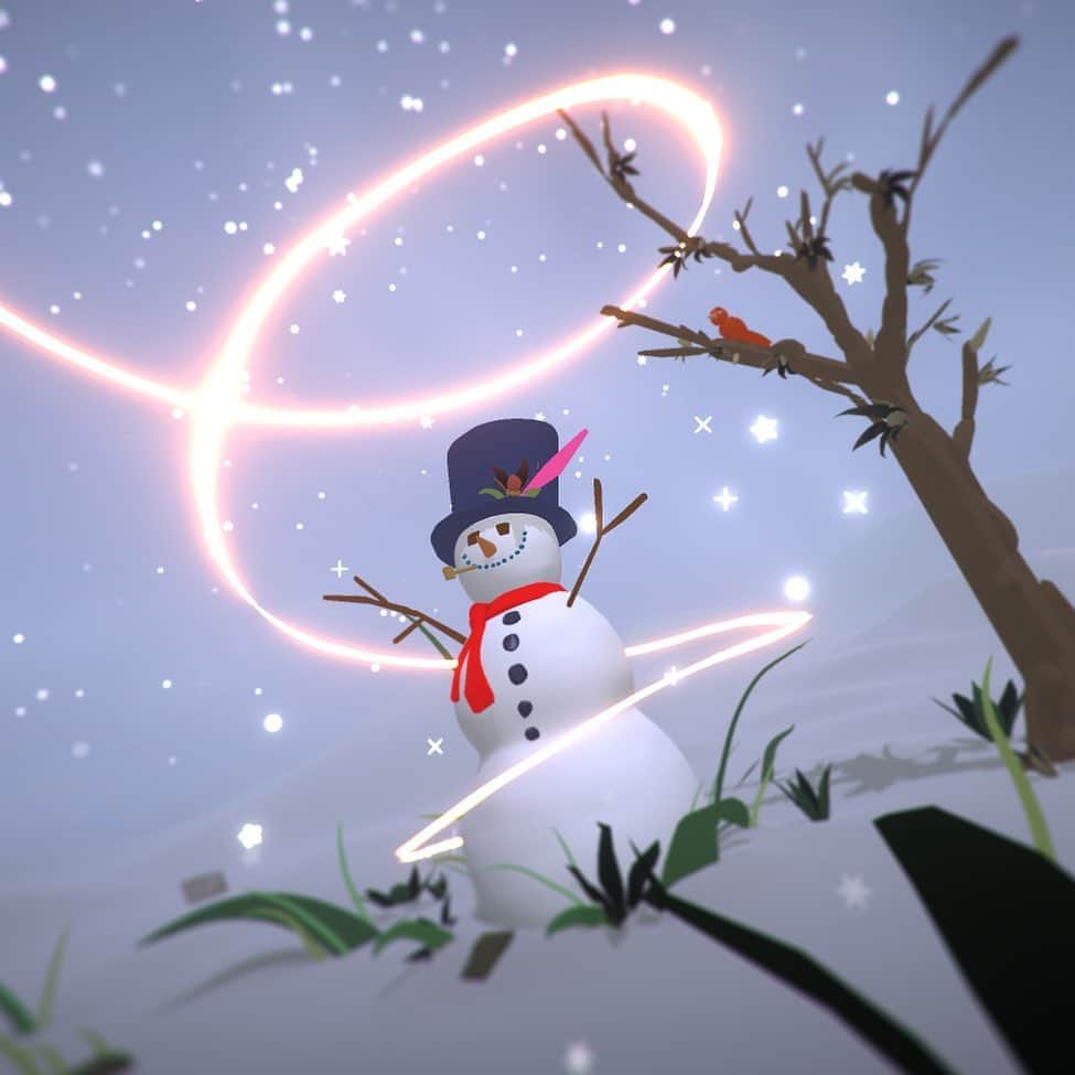 マイク・シノダのインスタグラム：「Getting an early start on winter with this snowman I made on @tiltbrush / @oculus today. The live stream never stops getting weirder...make sure to join me on Twitch. And check my Twitter if you want the gif of this guy ⛄️」