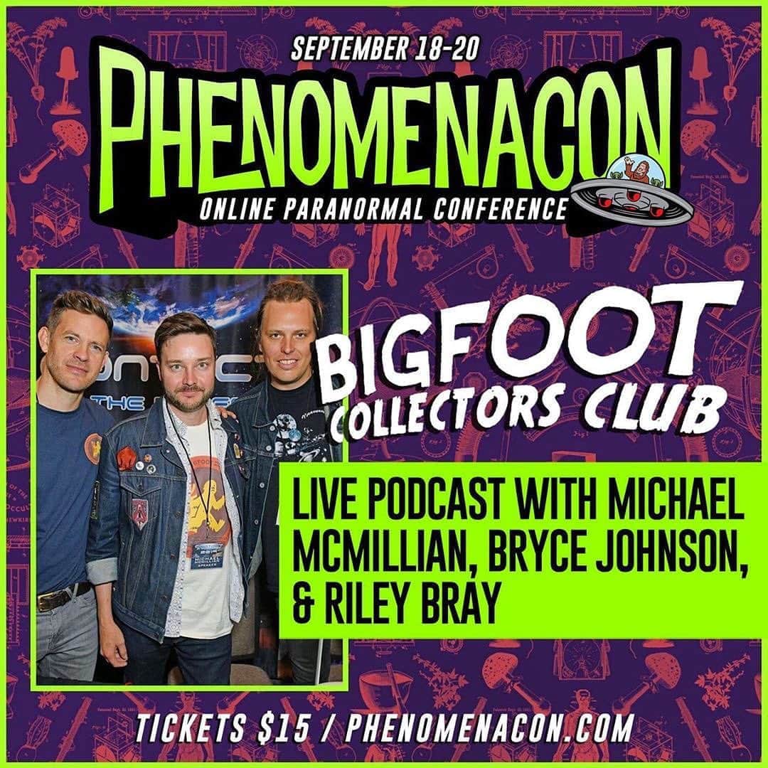 ブライス・ジョンソンのインスタグラム：「👻  Surprise! Tomorrow night (Fri 9:15 PCT/12:15am ET) we’ll be hosting a special LIVE episode, a BCC Midnight Chat w/ paranormal investigators and HELLIER co-stars, @nuekerk & @weird_dana! It’s part of their 3-day online paranormal convention, Phenomenacon! We’ve been fans of Greg and Dana for a long time and this is our first chance to sit down and talk to them, so you won’t want to miss it. Admission to all panels and events for all 3 days is $15. Get your tickets through the @theparamuseum or www.phenomenacon.com. #Hellier #Phenomenacon #paramuseum  #repost @bigfootcollectorsclub ・・・」