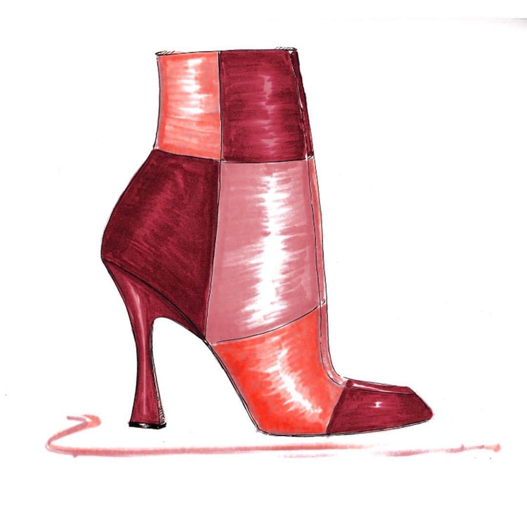 サムエデルマンのインスタグラム：「An illustration of our OLINA patchwork ankle bootie.   Available now.   #SamEdelman #PreFall2020 #ForcesOfNature」