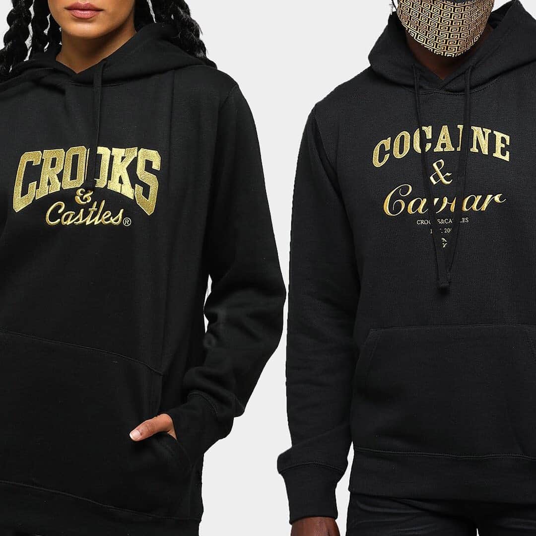 Crooks & Castlesさんのインスタグラム写真 - (Crooks & CastlesInstagram)「Introducing our new Embroidery Hoodies. This capsule collection features large high density custom gold embroidery in two classic Crooks prints. Available now!」9月18日 9時01分 - crooksncastles