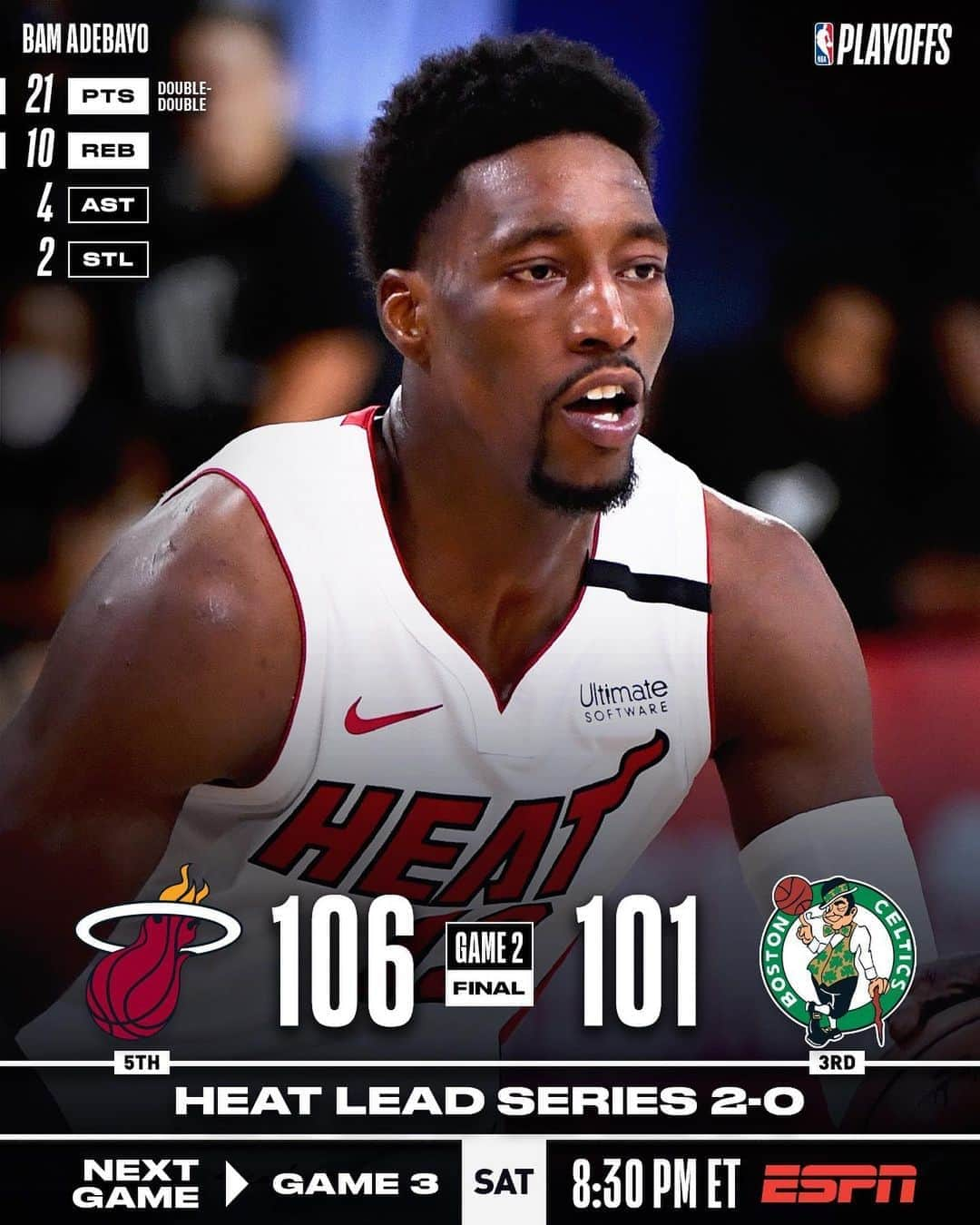 NBAさんのインスタグラム写真 - (NBAInstagram)「The @miamiheat take 2-0 Eastern Conference Finals lead with 106-101 victory!  #WholeNewGame  #NBAPlayoffs」9月18日 11時04分 - nba