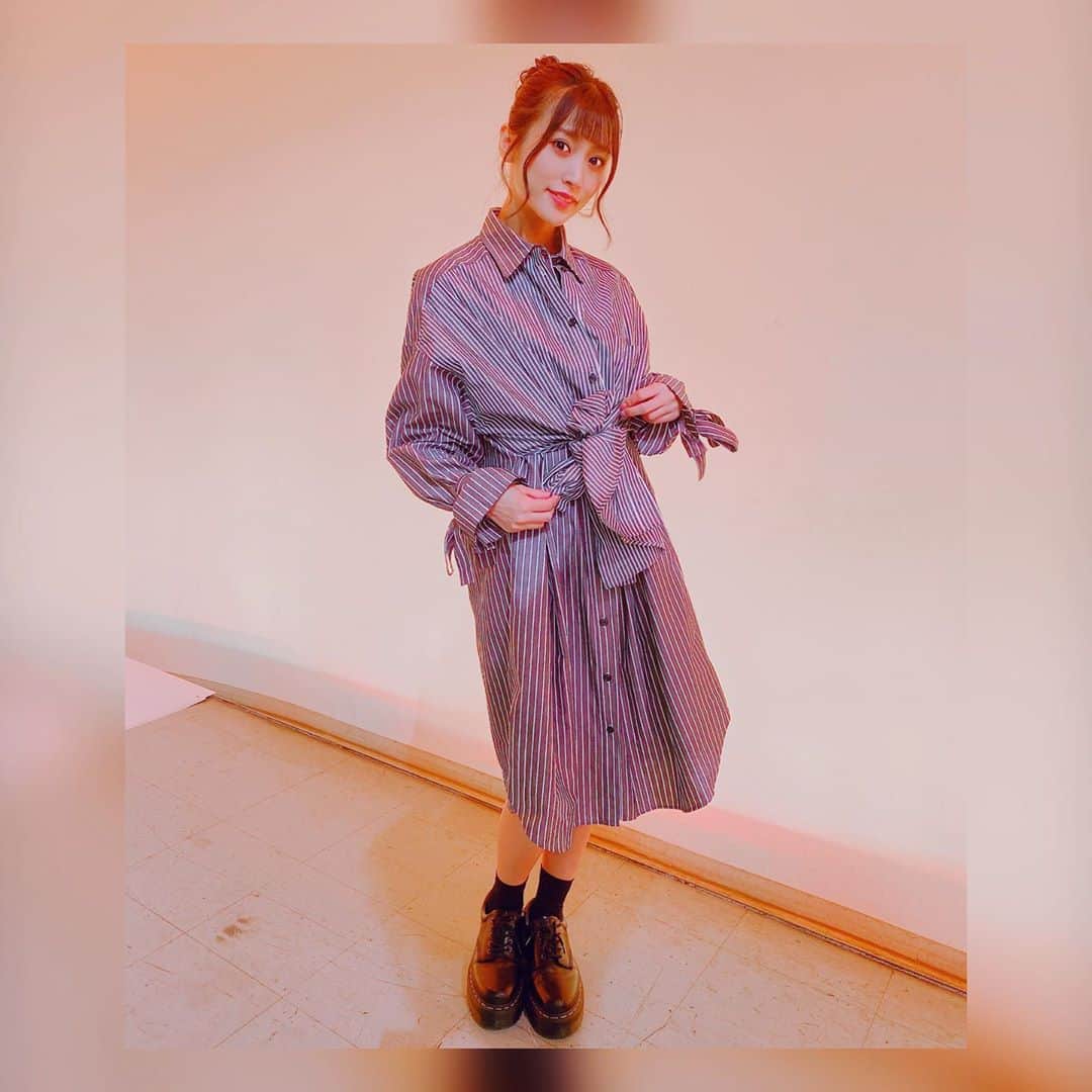 根岸愛のインスタグラム：「👗📸👗 とある収録でした🥰 私服だよ〜🥺 前に買ってずっと 着たかったやつ👗💕 #fashion #BANK #whipstaff #tokyo_bank #onepiece #drmartens #私服 #ねぎ私服 #ねぎしふく」