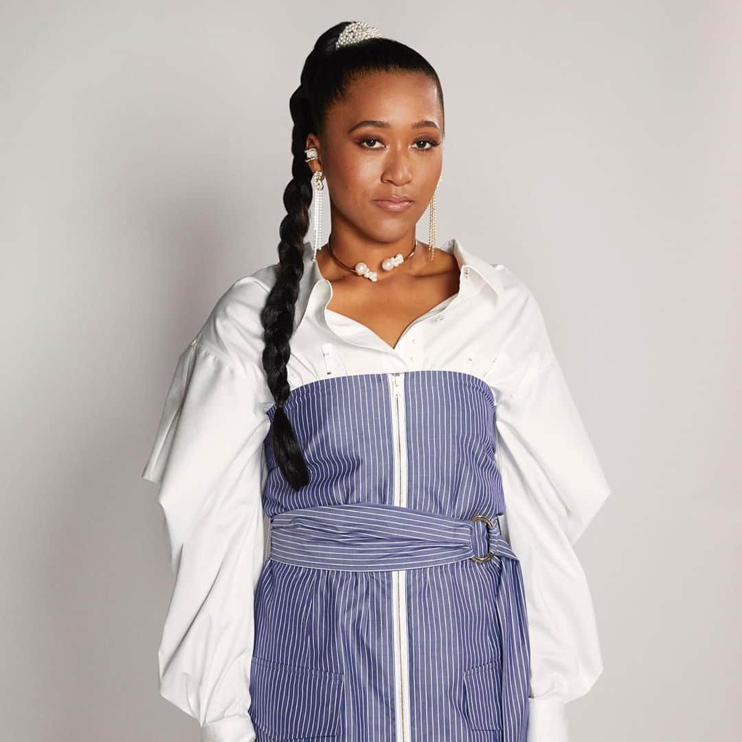 アディアムさんのインスタグラム写真 - (アディアムInstagram)「The #ADEAMxNaomiOsaka Collection features traditional Japanese elements and architectural seams. #NaomiOsaka layers two of her favorite pieces from the collection; the Cotton Poplin Tokyo Shirt Dress and Pinstripe Tokyo Bustier Dress.」9月18日 22時02分 - adeam