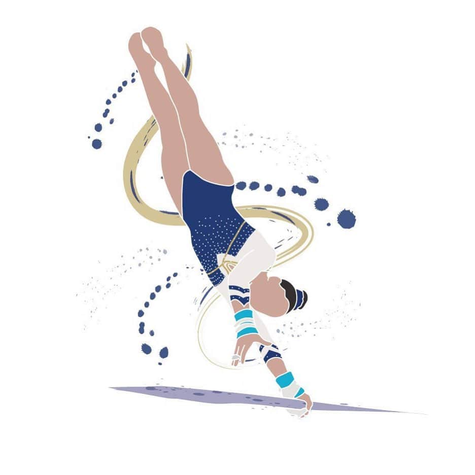 エミリー・チャンさんのインスタグラム写真 - (エミリー・チャンInstagram)「@tonya.paulsson 🇸🇪 #gymnastics #sweden #illustration」9月18日 22時49分 - flipflytumble