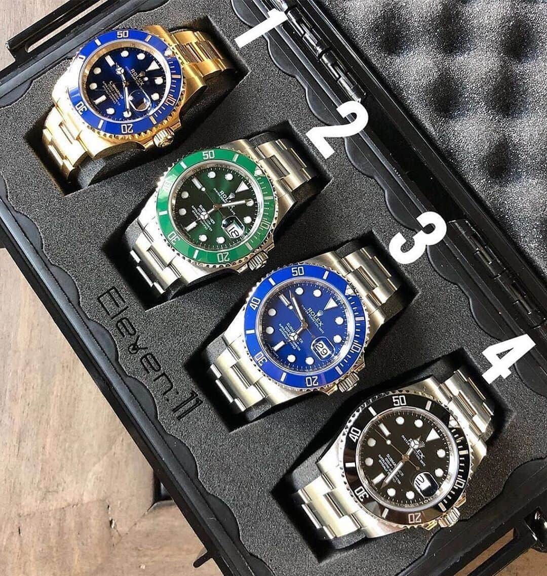 Daily Watchさんのインスタグラム写真 - (Daily WatchInstagram)「Pick your favorite. 1, 2, 3 or 4? 🔍🤔 Tough choice with this nice #Rolex line-up. Photo by @gmtsandsubs」9月18日 22時57分 - dailywatch