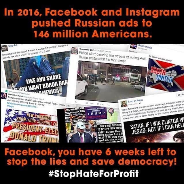 オリヴィア・ワイルドのインスタグラム：「#stophateforprofit」