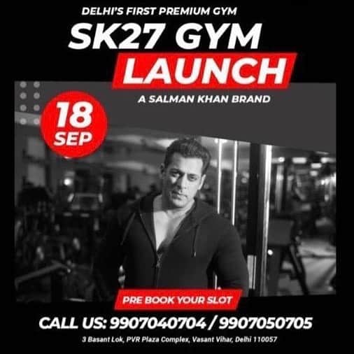 サルマン・カーンさんのインスタグラム写真 - (サルマン・カーンInstagram)「Sk 27 gym opening in Vasant Vihar delhi today congrats do take extra precautions n care to stay fit n safe . @sk27gym_vasantvihar @sk27gym」9月18日 15時11分 - beingsalmankhan