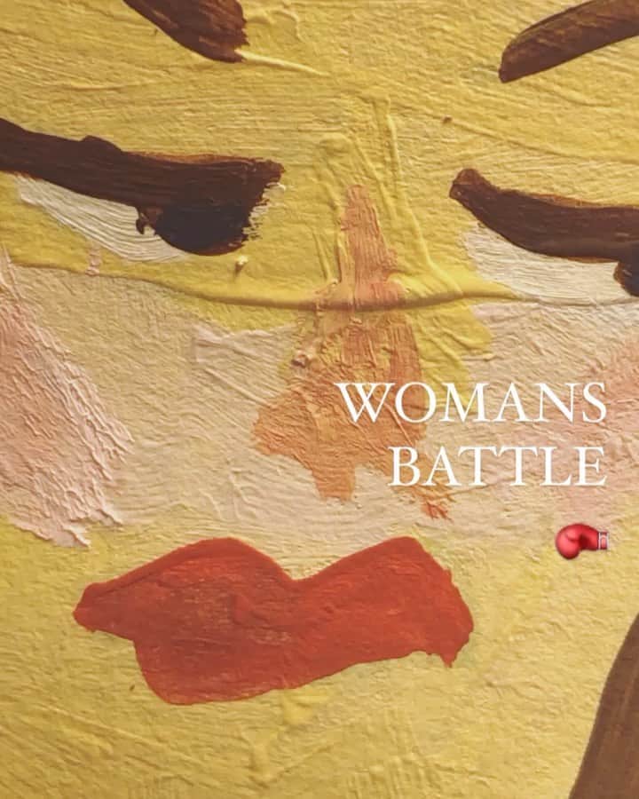 ユウキのインスタグラム：「woman’s battle 💖😈🥊 #art #drawing #painting #aclyricpainting」