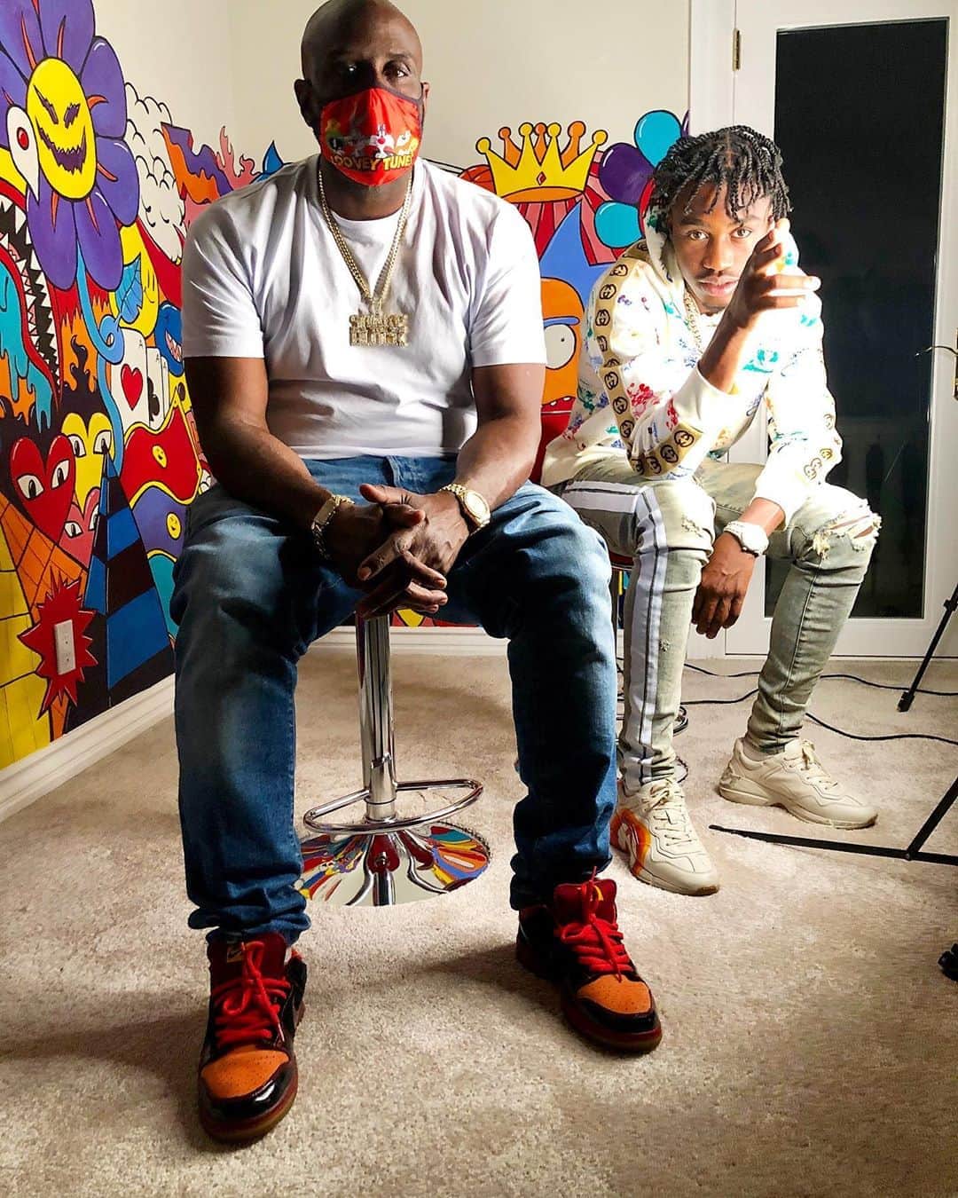 ファンクマスター・フレックスのインスタグラム：「On that West Coast! Working on my new project! @funkflex x @liltjay !!! :FUNKFLEXSESSIONS!!! This joint mean and we shot that video!!! Clay/Dion love!! 🎥 @juganot WHO ELSE SHOULD I PUT ON MY PROJECT???? :FUNKFLEXSESSIONS」