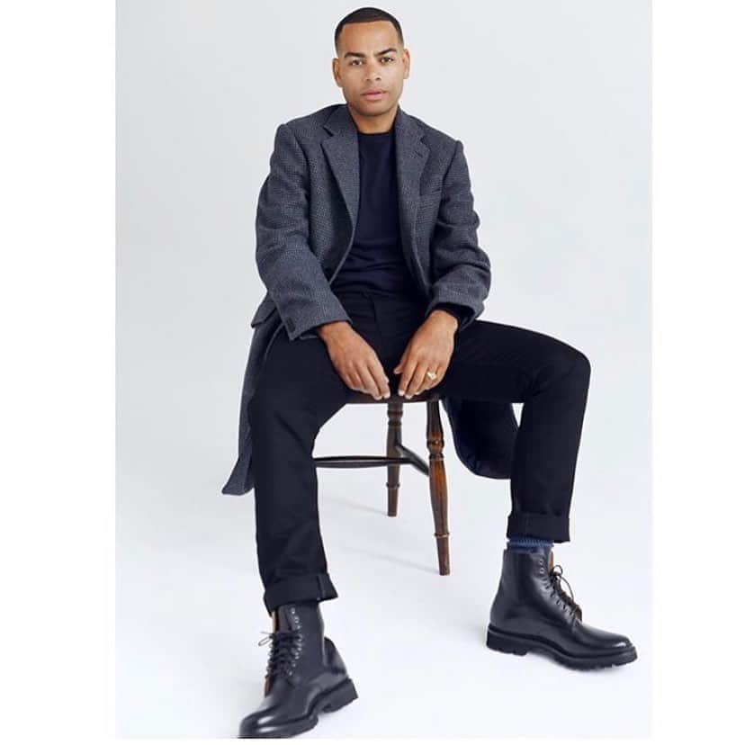 のインスタグラム：「Actor Ben Bailey Smith  @docbreezy88 shot here Grenson Boots by @kenlams and styled by the lovely @ellagaskellstylist   #peopleingrenson #grensonboots #grenson #grensonshoes #mensstyle #menswear #thegoodshoe」