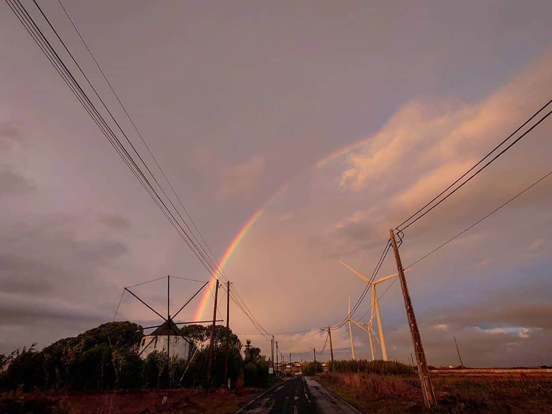 藤森由香のインスタグラム：「Bonus of happiness🌈 #sunset」