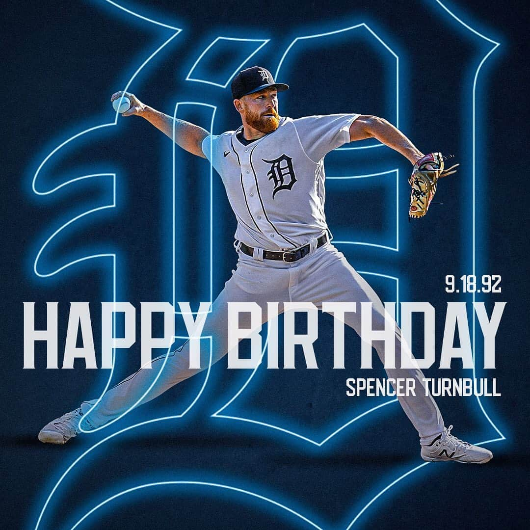 デトロイト・タイガースさんのインスタグラム写真 - (デトロイト・タイガースInstagram)「Happy birthday to @spencerturnbull! 🎉」9月18日 23時35分 - tigers