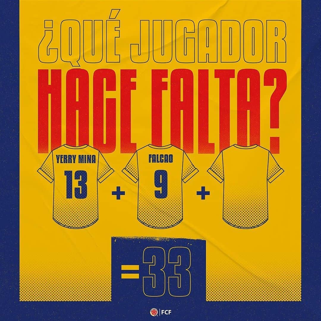 サッカー コロンビア代表チームのインスタグラム：「¿Cuál jugador nos falta? 🤔  Haz tus cuentas y comenta con tu respuesta 🤓   13➕9➕❔= 33  ¡Demuéstranos tu fanatismo!」