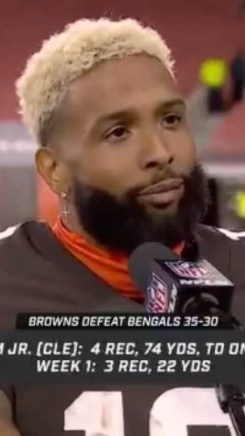 エリン・アンドリューズのインスタグラム：「Postgame with @obj after the @clevelandbrowns #TNF victory over the @bengals • @nflnetwork」