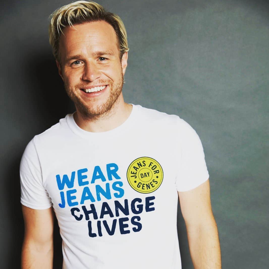 オリー・マーズのインスタグラム：「1 in 25 children in the UK are affected by a life-altering #geneticdisorder I’m supporting #JeansforGenesDay and so can you 👍🏻 head over to jeansforgenes.org to sign up #wearjeanschangelives #GDUK 👖💙🧬」