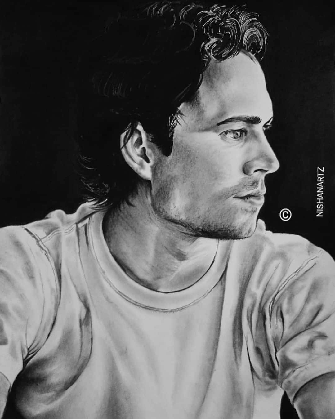 ポール・ウォーカーのインスタグラム：「What was the first movie you saw Paul in?  ✏️: @nishanartz #FanArtFriday #TeamPW」