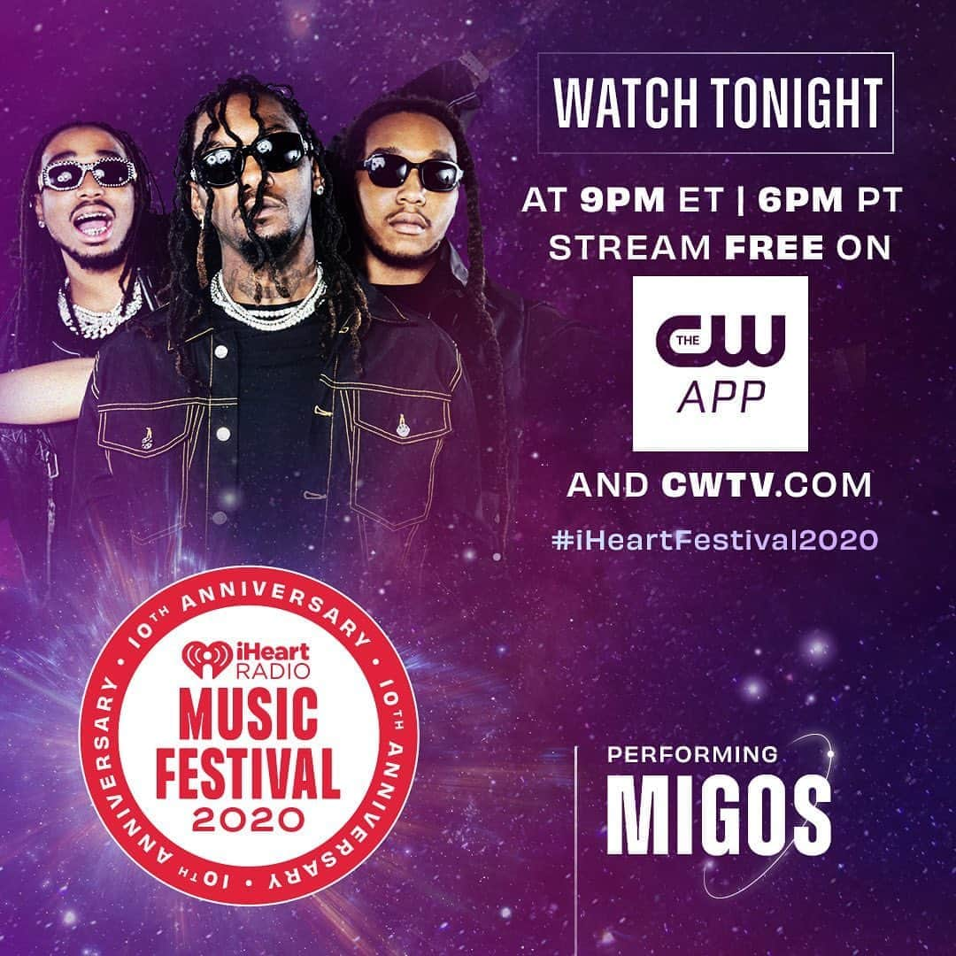 Migosさんのインスタグラム写真 - (MigosInstagram)「Watch our performance at the 2020 @iHeartRadio Music Festival tonight by opening @theCW app or by clicking here: http://ihr.fm/iHeartFestival2020. #iHeartFestival2020」9月19日 3時30分 - migos