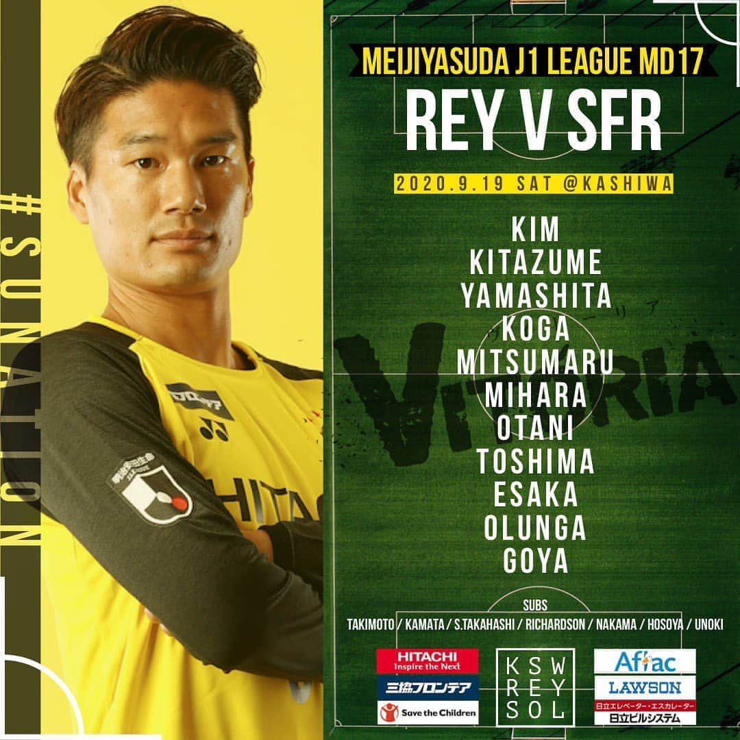 柏レイソルさんのインスタグラム写真 - (柏レイソルInstagram)「#startingXI #REYvSFR #kashiwa #reysol #sanfrecce #jleague #山下達也 @yamagozero」9月19日 16時46分 - kashiwareysol_official