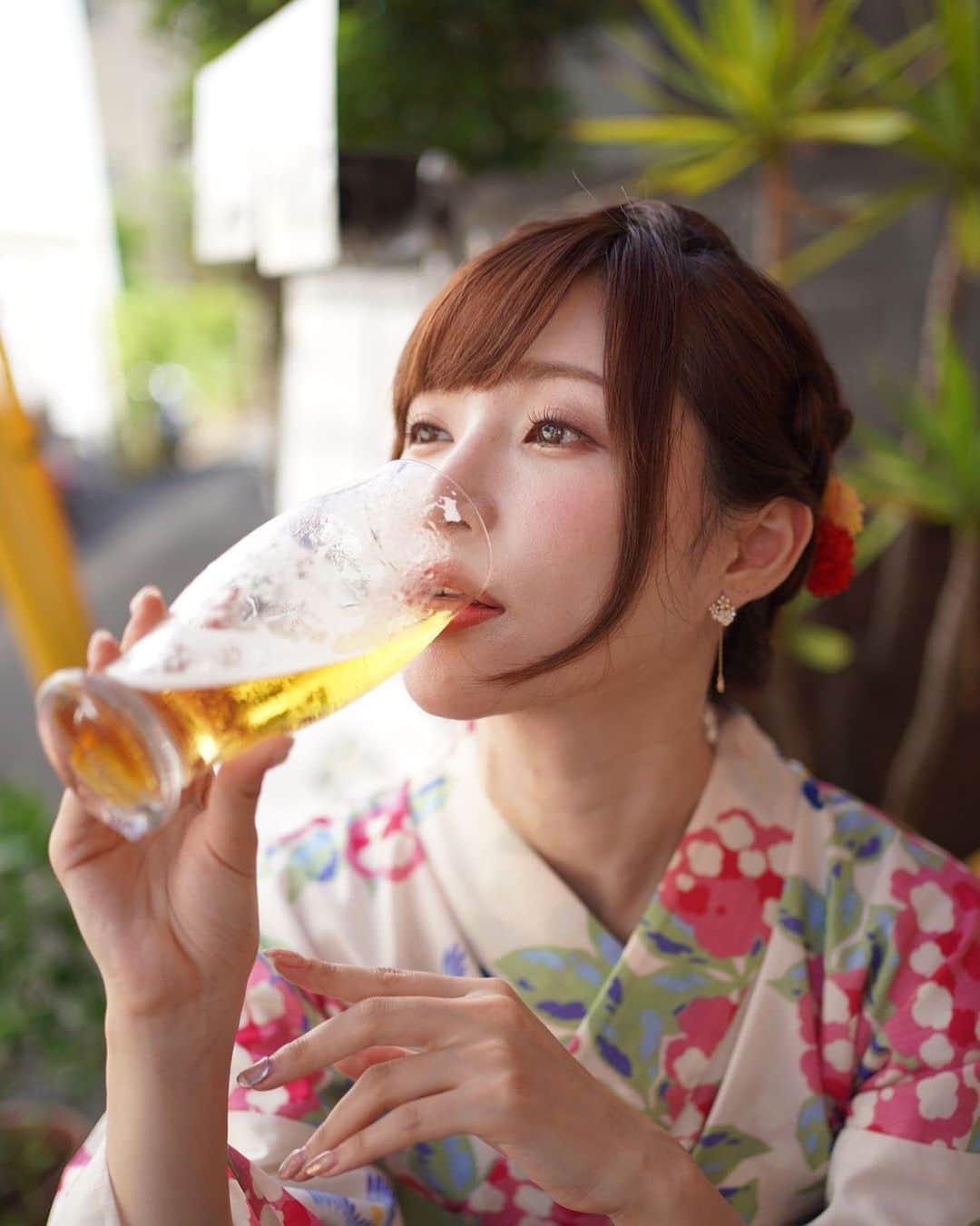 天使もえさんのインスタグラム写真 - (天使もえInstagram)「ㅤㅤ ㅤㅤ 夏の終わり、ビール。 ㅤㅤ ㅤㅤ #浴衣 #鎌倉 #ビール #beer #yukata」9月19日 16時54分 - amatsuka.moe