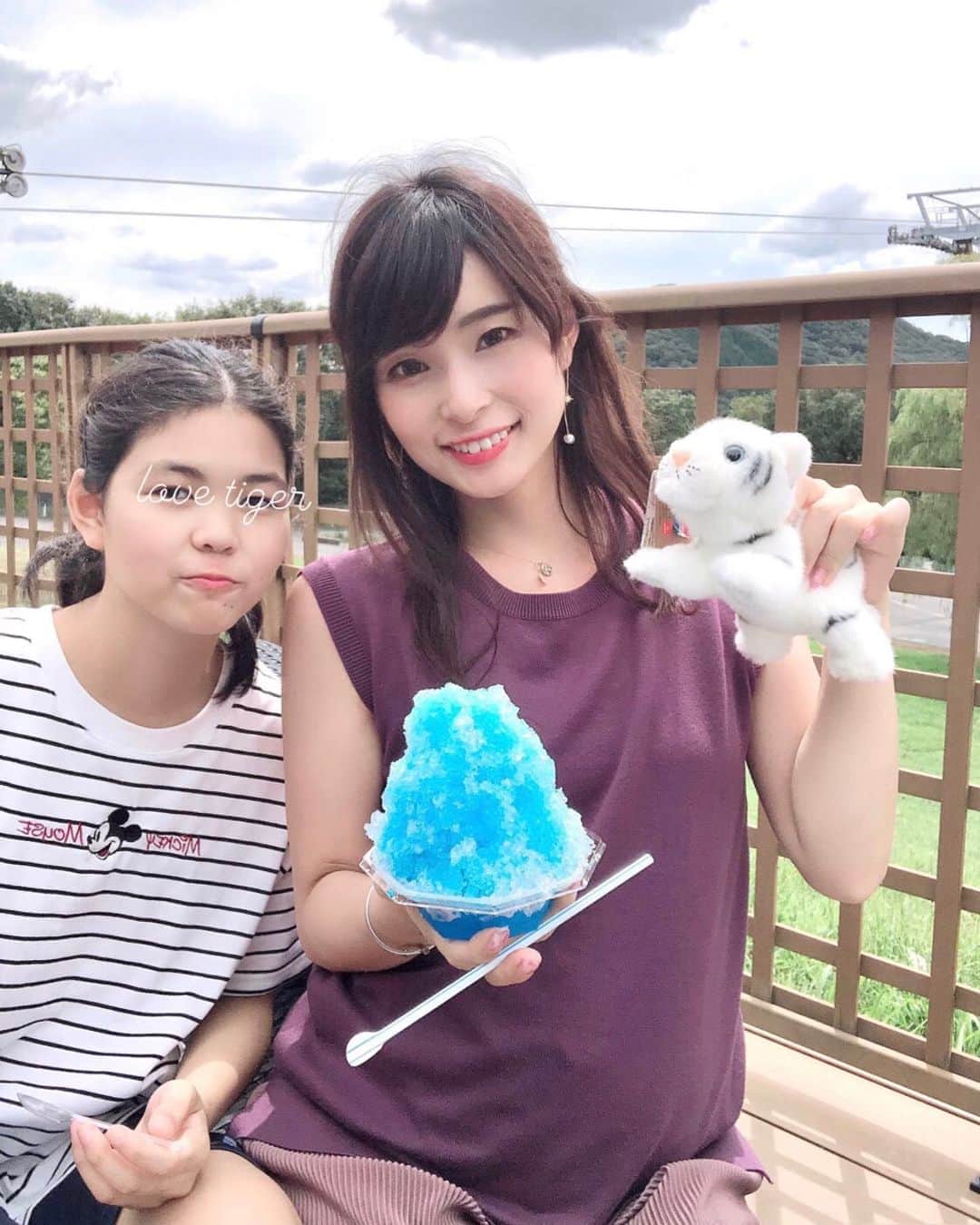 三佐和あやのインスタグラム：「おはようございます✨今日から4連休ですね、先週 姫センに行ってきました🐯﻿ 子供たちも喜んでくれたし 何よりドライブスルーでサファリできたから 妊婦には嬉しかった😊﻿ こんなに近くで ホワイトタイガーや ライオンの群れが見れるなんて…👀💗﻿ ﻿ 朝一番で入場したら 飼育員さんがヤギの群れを追いかけて散らしてる珍しい光景に遭遇して﻿ ほんと面白かったですよー！✨﻿ ﻿ ちなみに ママは この写真撮ったあと かき氷をぬいぐるみに落として次女に怒られます😅﻿ ﻿ また、ぱくちゃん産まれたら連れてきてあげようと思います👶✨﻿ ﻿ ﻿ #子育てママ #子育て #子育て日記 #育児ママ #育児アカウント#姫路 #姫路セントラルパーク #姫路ランチ #姫路グルメ #姫路カフェ #親子リンク #娘とデート #女の子のママ #女の子服 #女の子ママ予定 #マタママ #ママガール #ぷんにー #妊婦コーデ #妊婦 #マタママ #ママと繋がりたい#妊娠9ヶ月 #臨月 #2020年11月出産予定」