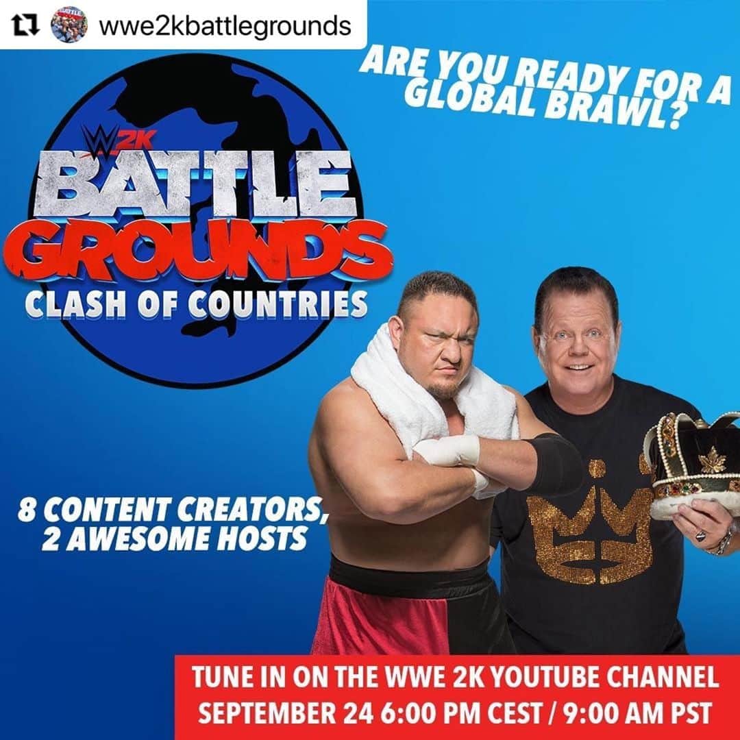 2Kさんのインスタグラム写真 - (2KInstagram)「These 8 contenders are ready to 🌎 Brawl Across The Globe! 🌎 Watch LIVE on the WWE 2K YouTube channel on Thursday, September 24th at 9AM PT for the very first #WWE2KBattlegrounds’ Clash of Countries! Featuring 8 influencers and @samoajoe_wwe and @JerryLawler.」9月19日 9時11分 - 2k