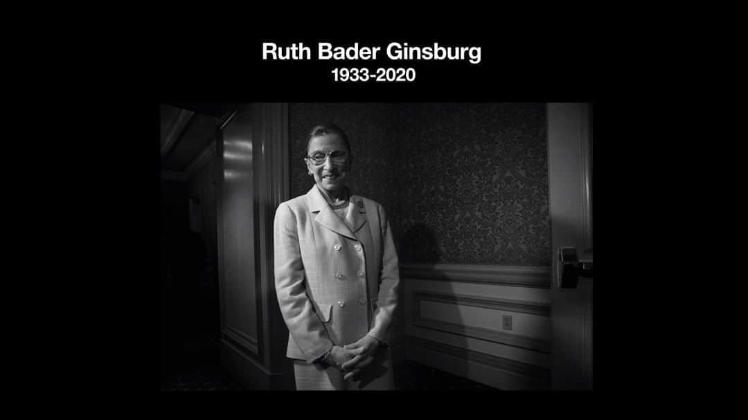 のインスタグラム：「A supreme champion of gender parity, LGBTQ+ rights and women’s choice, Ruth Bader Ginsburg inspired generations with her unwavering commitment to give every American the right to freedom and equality. Rest in Power, RBG.」