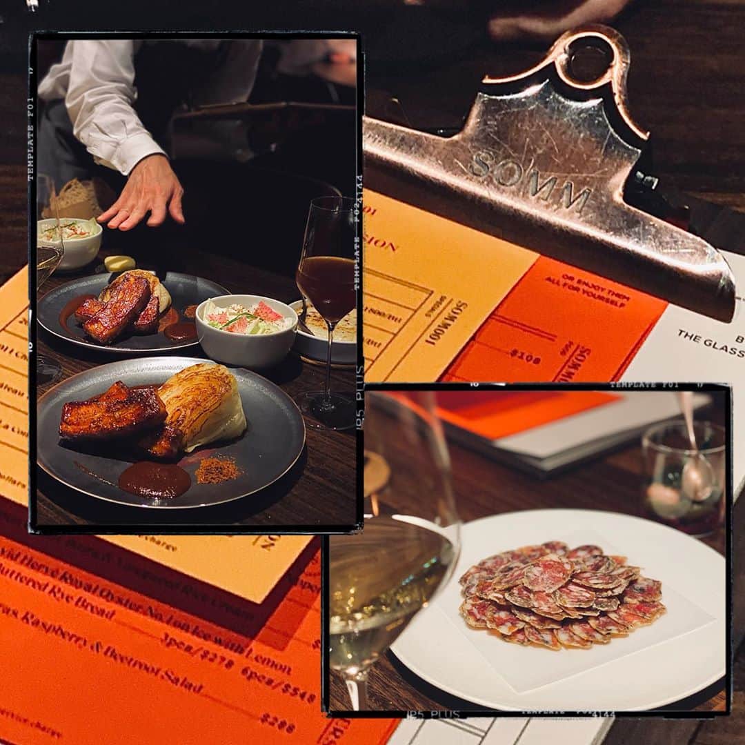 JJ.Acunaのインスタグラム：「SOMM- short for “sommelier” is a refreshing edition to Hong Kong’s already vibrant dining scene. A staycation at the @mo_landmarkhk gave me a chance to try both SOMM’s breakfast and dinner menus. With over 100 wines and sakes to choose from, selected by a team of experts plus Amber sous-Chef Mario Paecke at the helm- the adventurous and refined SOMM serves a bit of that Melbourne vibe for Breakfast and Neo-French with a Japanese touch for Dinner. I truly recommend this restaurant- already in my Top 10. . . . For breakfast try the Coconut Yoghurt, Belgian Waffle with Dingley Dell Cumberland Sausage, or Omelette Katsu Sando. For dinner my favourites is the Dried “Umami” Sausage, Warm Duck Confit with Beetroot & Foie Gras Raspberry, Aka Uni French Toast, and the best dish of the house- the Japanese Pork Belly with Hakata Cabbage. For wine I stuck with the 2006 La Stoppa Ageno - an Orange wine from Emilia, Italy- served in a hand-blown glass for that “Full and Bold” flavour. This restaurant was definitely the highlight of my staycation. 😍 . .  #LANDMARKMANDARINORIENTAL  @MO_LANDMARKHK  #LMOINCENTRAL  #STAYCATION #LMTURNS15 @catchonco #doyoucatchon  #jjiphone11promax  #shotoniphone」