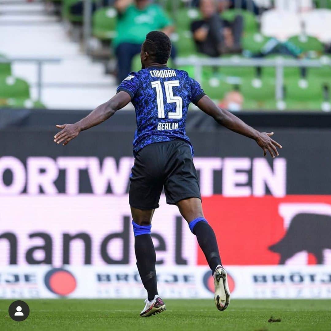 ジョン・コルドバのインスタグラム：「Guter Start Jungs⚽️💪🏾 @herthabsc」