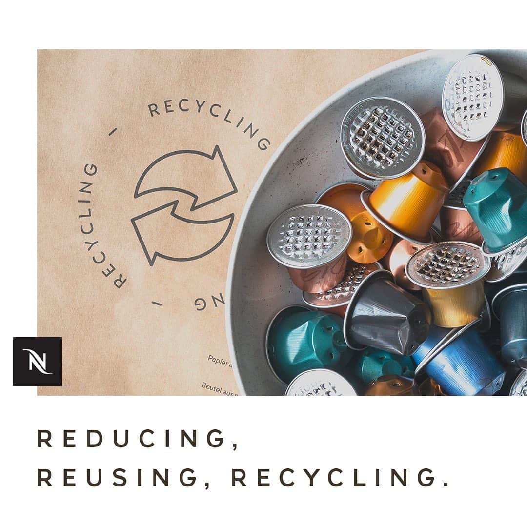 Nespressoさんのインスタグラム写真 - (NespressoInstagram)「We commit to accelerate our efforts in reducing, reusing and recycling.  ☕️We have already started using recycled aluminium in our capsules   ☕️We have already set up capsule collection systems for the infinitely recyclable aluminium of our capsules  ☕️The infinitely recyclable aluminium from our capsules can have a second life after use, and never wasted.  The portioned system allows coffee lovers to use just the right amount of resources (coffee, water, energy), and not more, to brew their favourite coffee cup. For this to work, packaging is needed to preserve the freshness and quality of our coffee. What is important is how we manage packaging and how we make it circular - reducing, reusing, recycling.   #Nespresso #Doingiseverything #Nespressosustainability #sustainablecoffee」9月19日 19時59分 - nespresso