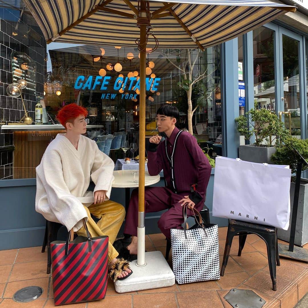 Noah（ノア）のインスタグラム：「Shopping with a PVC in hands That’s Marni 🤍 #TaikiNoah#Marni #マルニ#OTBFoundation」