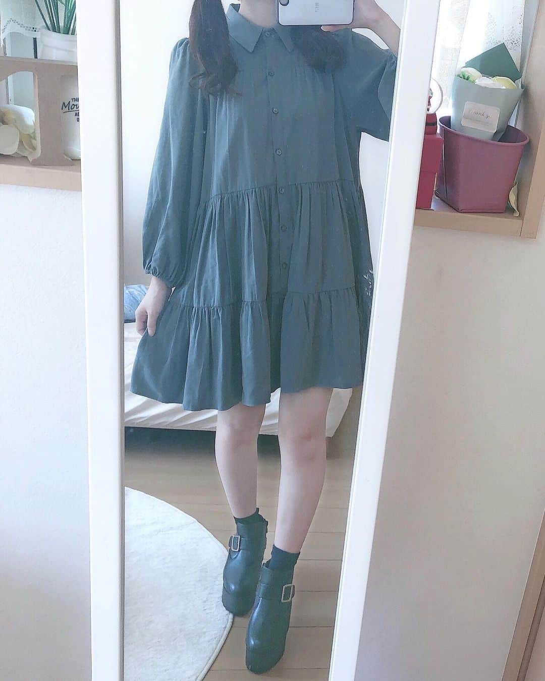 森下ありさのインスタグラム：「最近ZARA好きすぎ案件💧💧  #zara #green #ワンピース #photography #photo #photooftheday #photographer  #instalike #instagram  #instagramjapan #instapic #instafashion #instalove #instagood #instadaily #makeup #idol #new #newcolor #newhair」