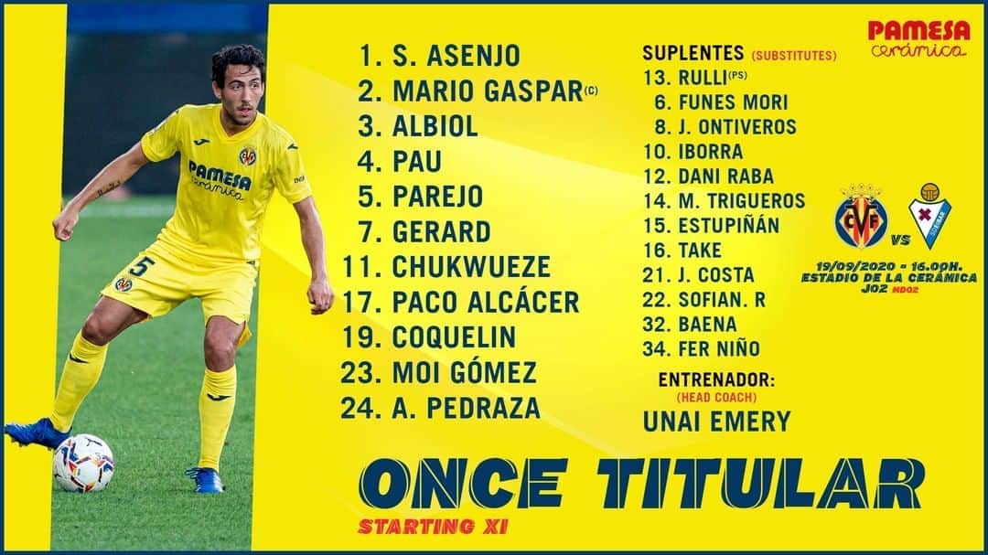 ビジャレアルCFさんのインスタグラム写真 - (ビジャレアルCFInstagram)「¡Y aquí tenéis los 1️⃣1️⃣ groguets escogidos por @unaiemery_ para medirse de inicio a la @sdeibar! . ¡Vaaaaaaamoooooooos, Submarino 💪💛! .  Here you have the 1️⃣1️⃣ Yellows picked by @unaiemery_ to face @sdeibar!  . Vaaaaaaamoooooooos, Submarino 💪💛!  #Villarreal #futbol #football #soccer #laliga」9月19日 22時14分 - villarrealcf
