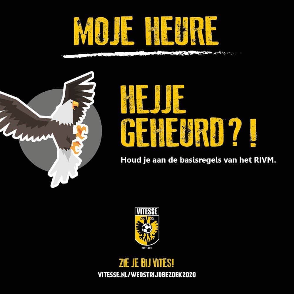 フィテッセさんのインスタグラム写真 - (フィテッセInstagram)「📣 Moje heure  Samen staan we op een veilige manier achter Vites!   #Vitesse」9月20日 0時12分 - mijnvitesse