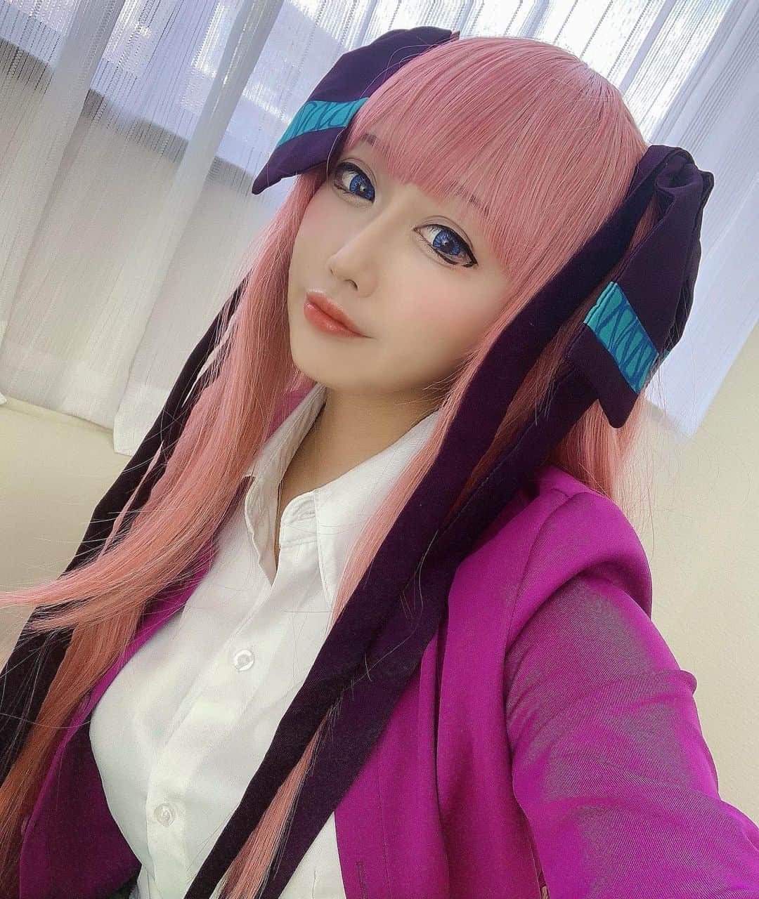 若月雅のインスタグラム：「【シオンスフォト撮影会 】  ありがとうございました✨ 楽しかったー(°▽°)  二乃ちゃん初出しでした❣️ 来月10/11、かみこすのイベントでもやるよ💐 . . #cosplay #五等分の花嫁  #中野二乃  #カメラマンと繋がりたい」