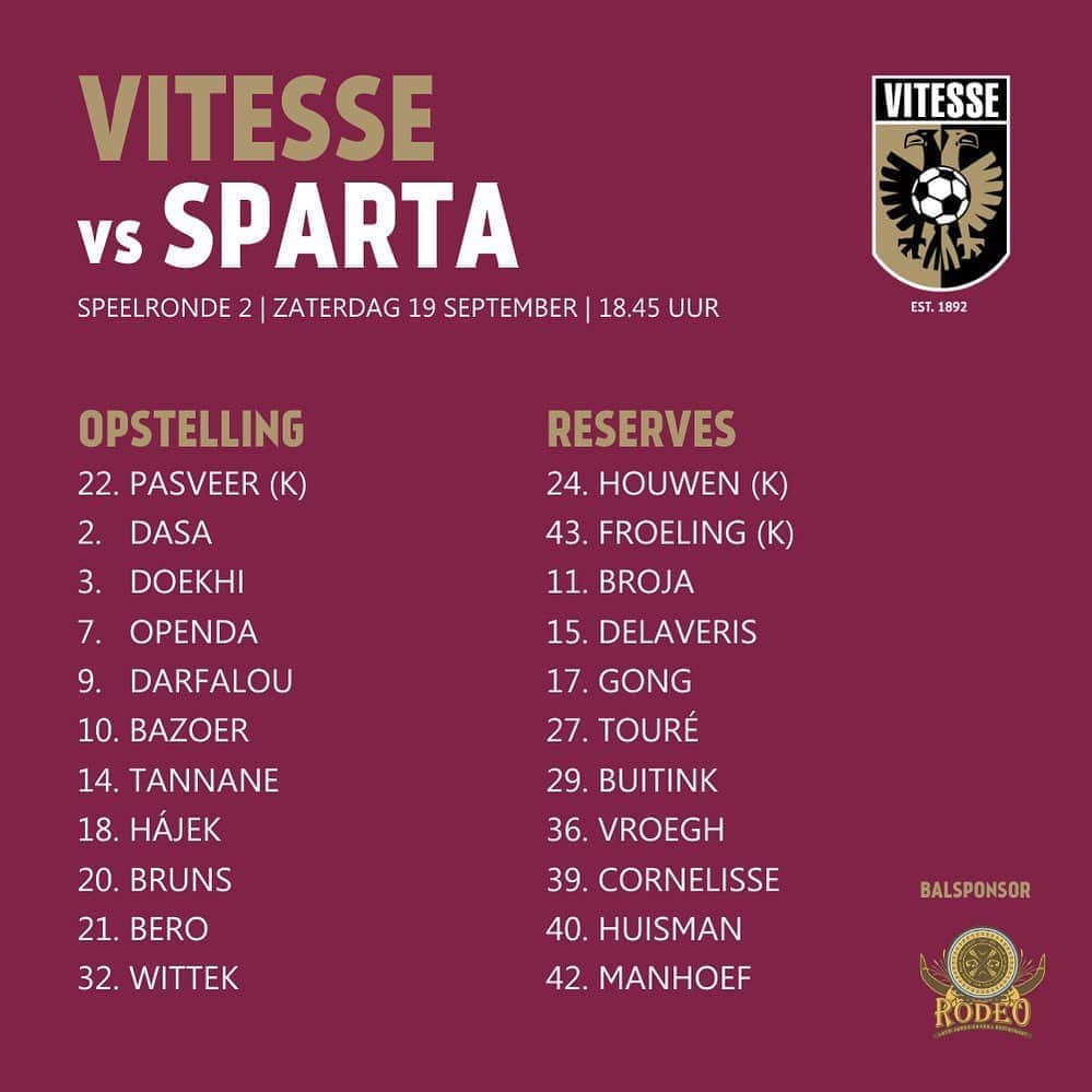 フィテッセさんのインスタグラム写真 - (フィテッセInstagram)「📋 XI Vitesse ⠀ ⠀ #Vitesse #vitspa」9月20日 0時46分 - mijnvitesse