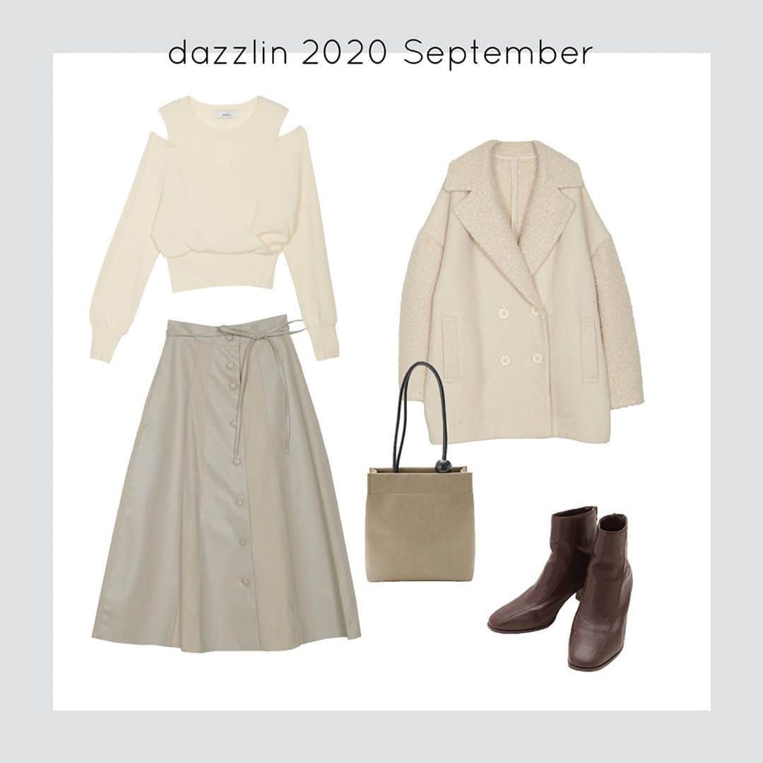 dazzlinさんのインスタグラム写真 - (dazzlinInstagram)「. \ pick up color "white" / . #アソートコクーンダブルボタンコート ¥9,900 . #カシュクールイレリブニットトップス ¥4,950 . #レザーライクフロントボタンスカート ¥12,100 . . #dazzlin#dazzlin_official#dazzlin_muse#dazzlin_campus#dazzlin_autumn#dazzlin_winter#2020AW#autumn#winter#code#coordinate#preorder#aw予約#ボアコート#アウター#コーディガン#コクーンコート#カシュクールニット#ニット#オープンショルダー#レザースカート#RUNWAYchannel #zozotown」9月20日 12時28分 - dazzlin_official