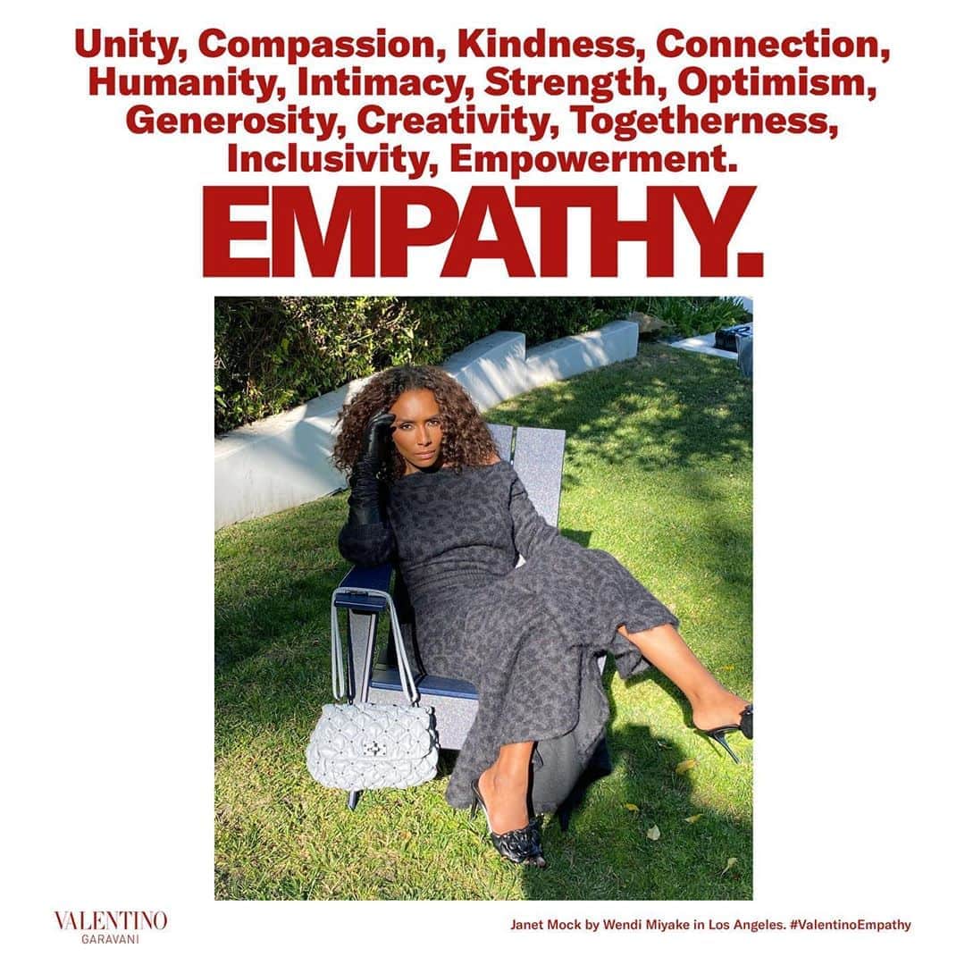 Valentinoさんのインスタグラム写真 - (ValentinoInstagram)「#JanetMock photographed by Wendi Miyake in Los Angeles with the new Valentino Garavani #SpikeMe bag for #ValentinoEmpathy @janetmock⁣ ⁣⁣ ⁣#ValentinoGaravaniSpikeMe ⁣ ⁣#ValentinoGaravani⁣ ⁣⁣ ⁣⁣ ⁣The Maison is pleased to announce that all talents involved in this upcoming project have decided to donate their fee. 1 Million euros has been donated to the Italian Hospital Lazzaro Spallanzani in Rome, the Italian Hub fighting against COVID-19.」9月20日 3時27分 - maisonvalentino