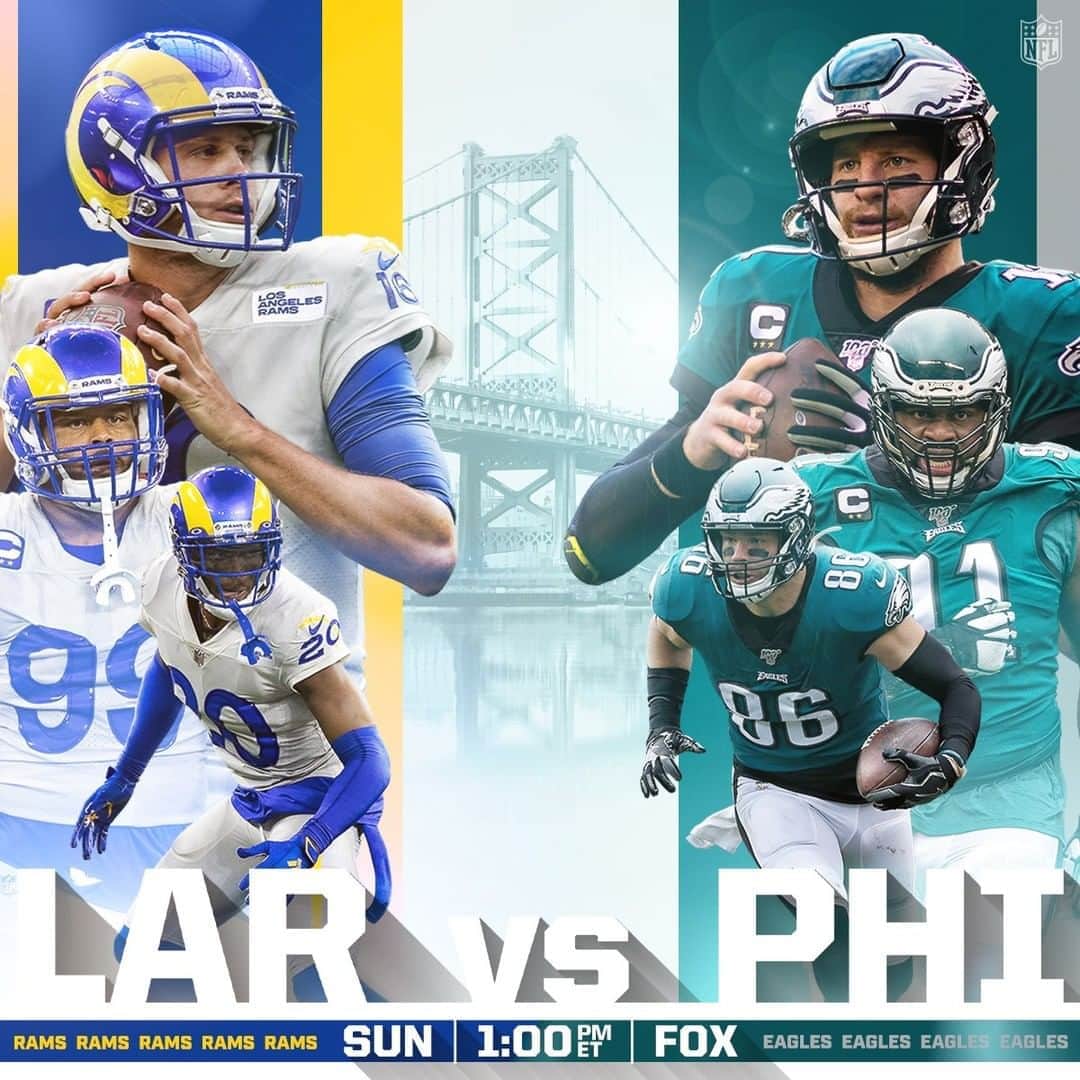 NFLさんのインスタグラム写真 - (NFLInstagram)「@rams. @philadelphiaeagles. Who's taking this NFC matchup? 📺: #LARvsPHI -- Sunday 1pm ET on FOX 📱: NFL App // Yahoo Sports App」9月20日 6時30分 - nfl