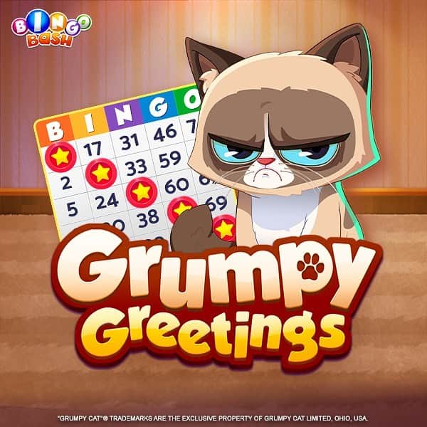 Grumpy Catのインスタグラム：「Grumpy Cat is waiting for you!  Check out the new 😾Grumpy Greetings😾 Bingo room - exclusive to @bingobashofficial  Join in here, for FREE → https://smart.link/rzhyh7by0jc5n (Link in bio)  #Bingo #GrumpyCat #catsofinstagram」