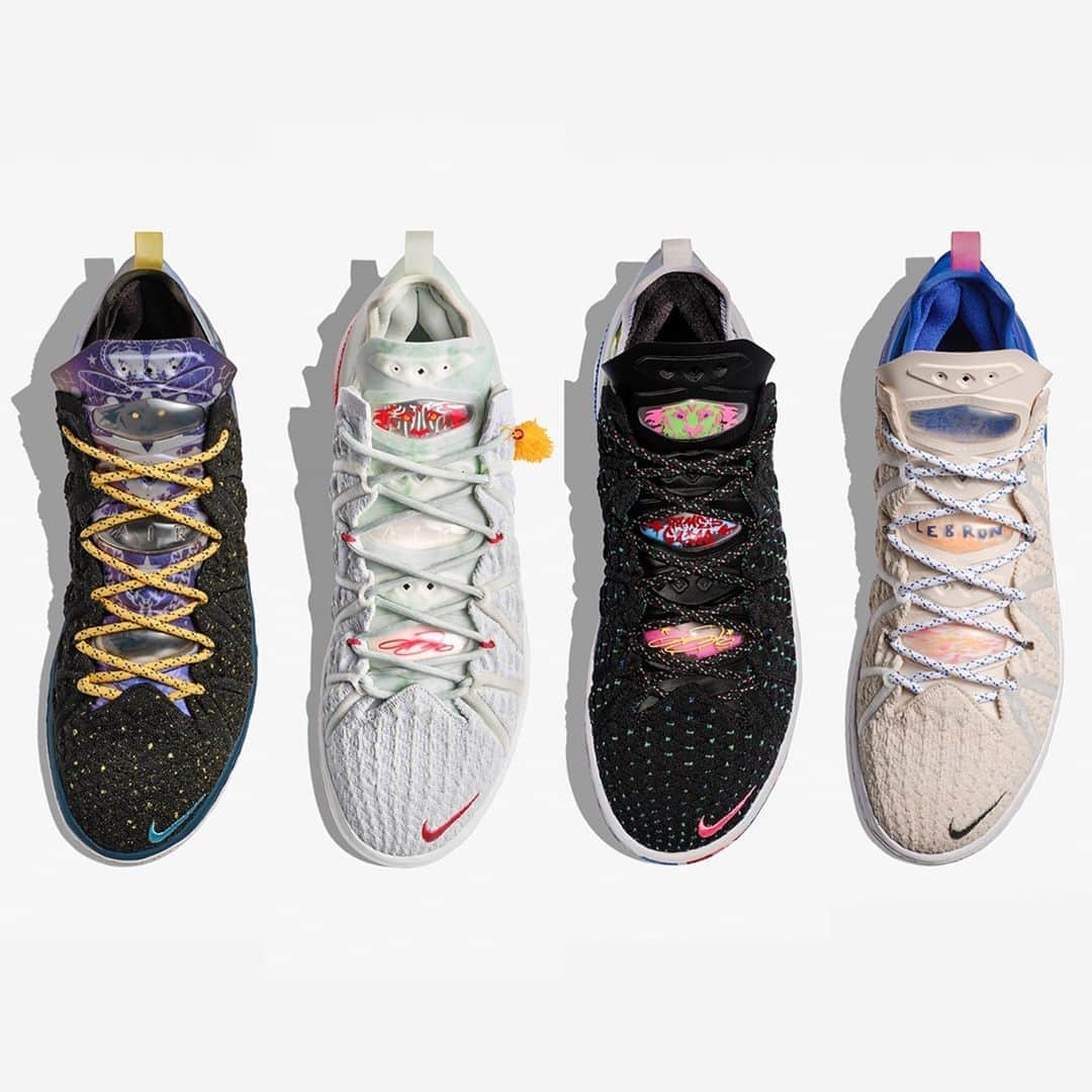 Sneaker Newsさんのインスタグラム写真 - (Sneaker NewsInstagram)「Four colorways of the Nike LeBron 18 have been confirmed. From left to right: Reflections (9/21), Empire Jade (9/21), Multi-color (10/9), and Los Angeles By Day (11/6). Hit the link in our bio for a detailed look at all four.」9月20日 9時01分 - sneakernews