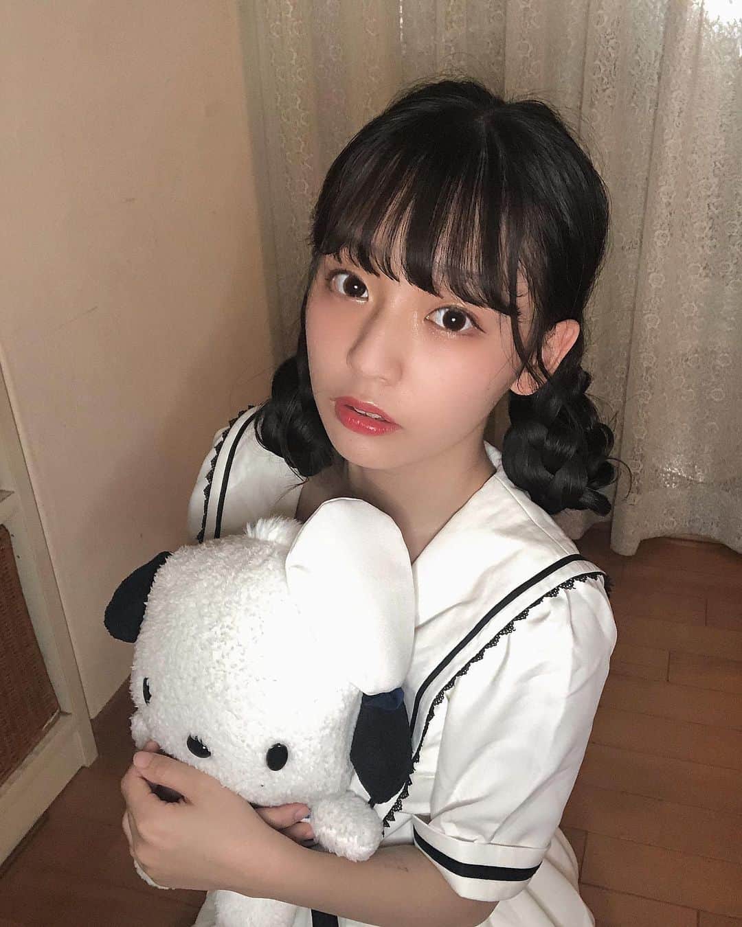 尾野寺みさのインスタグラム：「﻿ ﻿ ﻿ ﻿ 人形みたい？　﻿ ﻿ ﻿ #ポチャッコ #コラボ﻿」