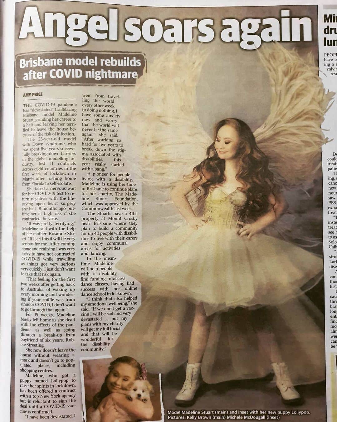 マデリン・スチュアートのインスタグラム：「A little update in the Sunday Mail today. @kellybrownphotographer  @leighmccoy_ @magicmomentsbymichele  @ritamakeupartist@amyprice21」