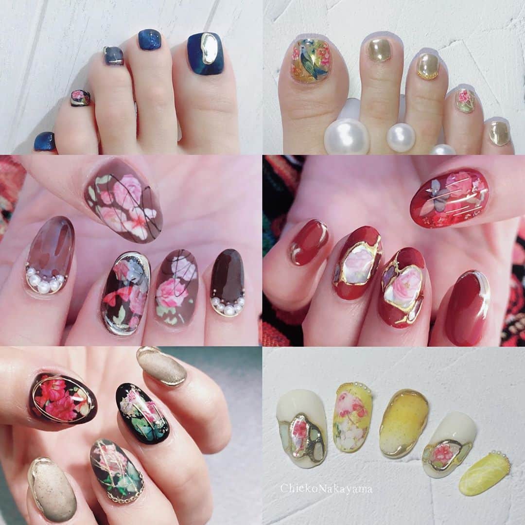 なかやまちえこさんのインスタグラム写真 - (なかやまちえこInstagram)「ベースカラーを変えるだけでまるで違うデザインみたいに🙌🍂⠀ ⠀ #nail #nails #nailart #ネイル #美甲 #ネイルアート  #japanesenailart #manucure #japanesenails #manicurist #gelnails #أظافر #네일아트 #미용 #vẽmóng #秋ネイル #autumnnail #アンティークネイル #antiquenails @pregelofficial @bettygel_official @prexyofficial @kimagure_cat_whim @joyartofficial @candypocket_official @nail_premall」9月20日 17時12分 - chiekonakayama