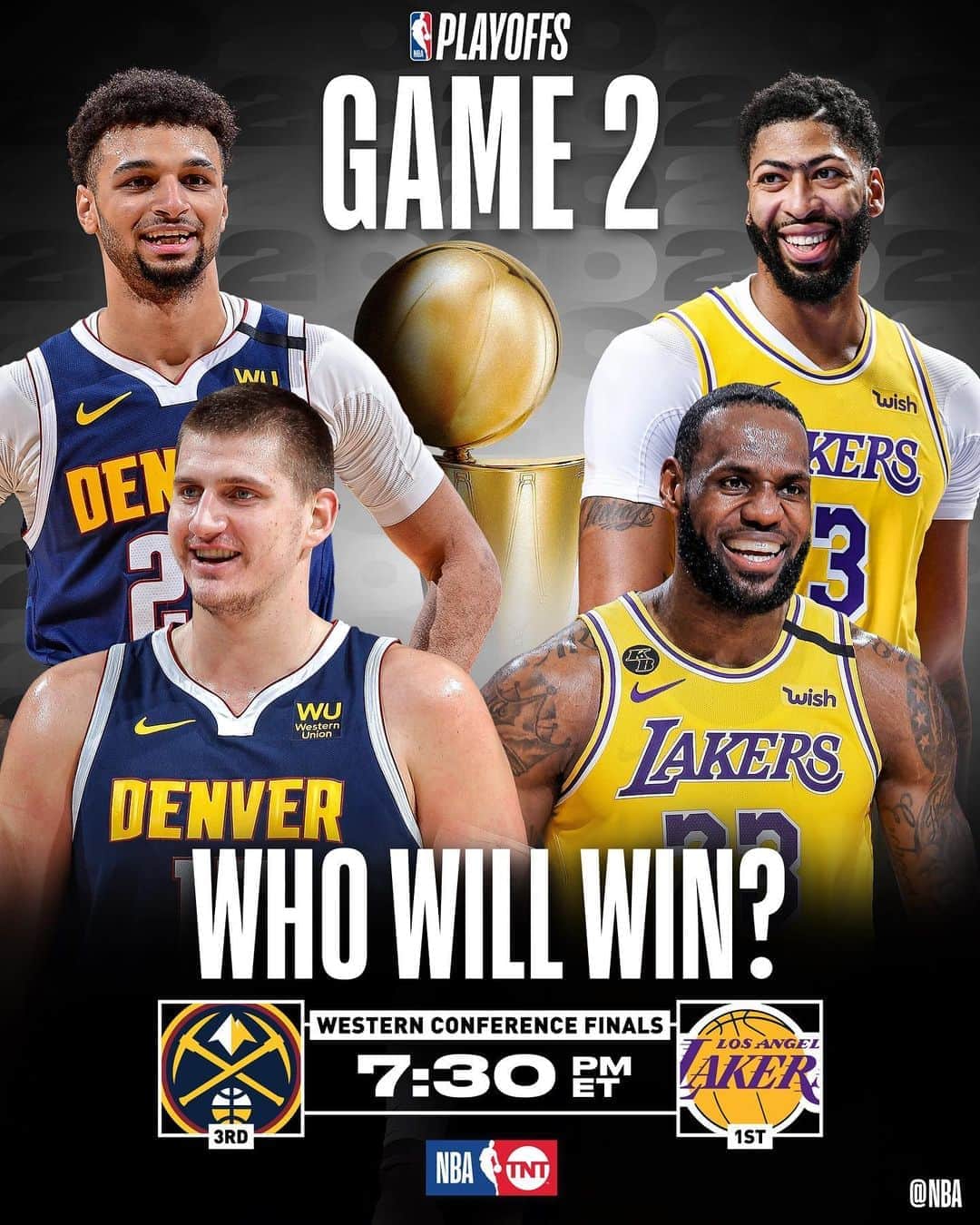 NBAさんのインスタグラム写真 - (NBAInstagram)「Will the @nuggets even the series 1-1... or will the @lakers go up 2-0??  Find out 7:30pm/et @nbaontnt!」9月20日 22時52分 - nba