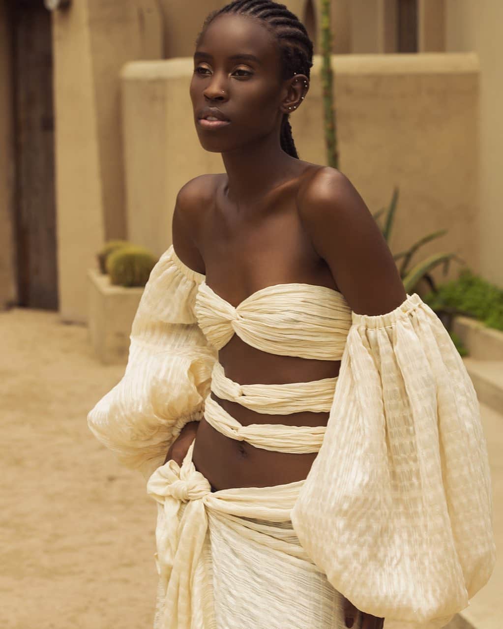 Fashion Weekのインスタグラム：「Bold shoulder 💥 A look from @bronxandbanco's Spring 2021 collection, which made its debut at #NYFW September 2020. Find the full lookbook on nyfw.com.」