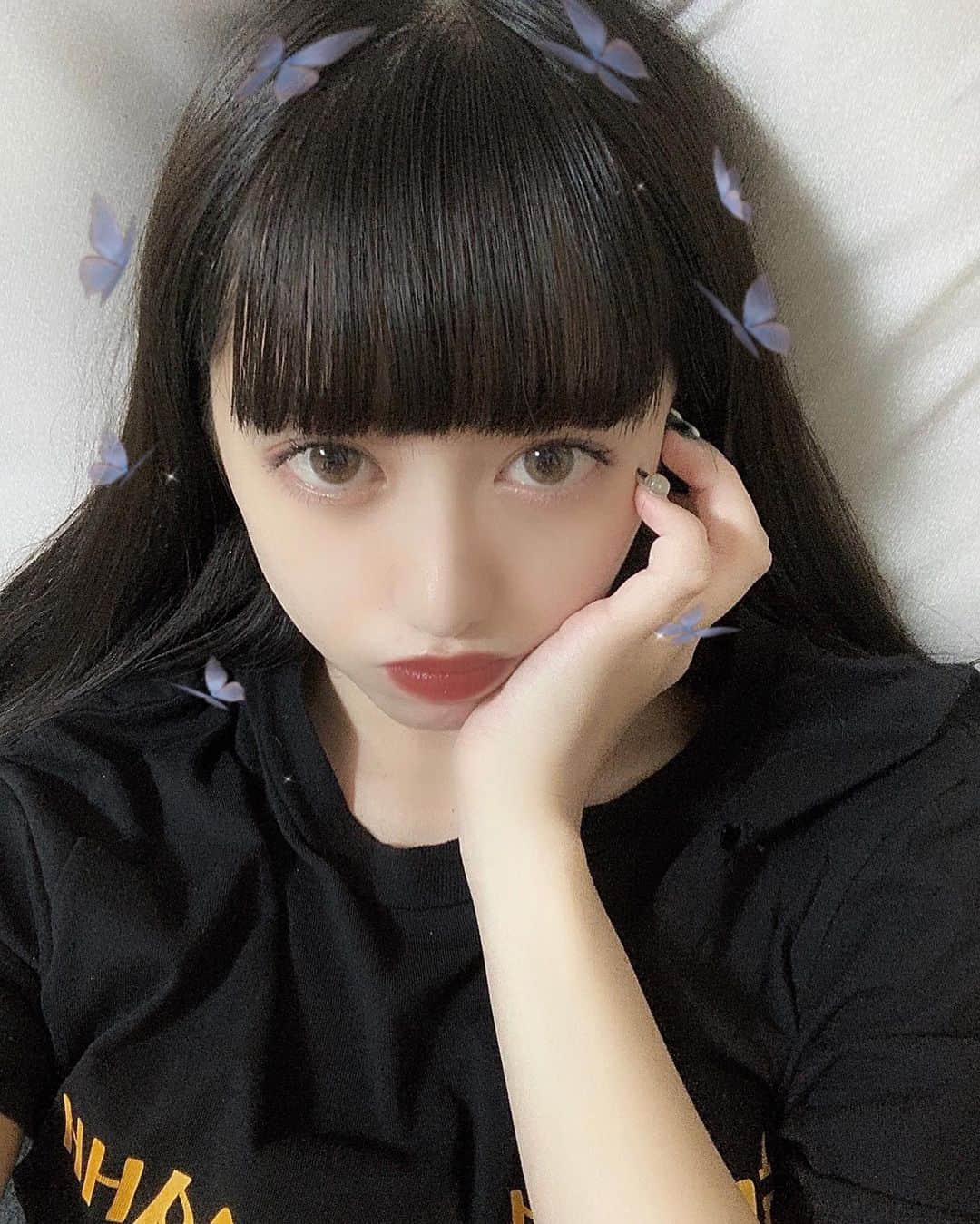 櫻子さんのインスタグラム写真 櫻子instagram ちょうちょ Ootd Fashion オールブラック いいね返し L4l サロモ サロンモデル F4f 韓国 韓国ファッション レース 黒髪 ビジョビ Ootd4nylonjp ぱっつん前髪 黒髪ロング ワイド