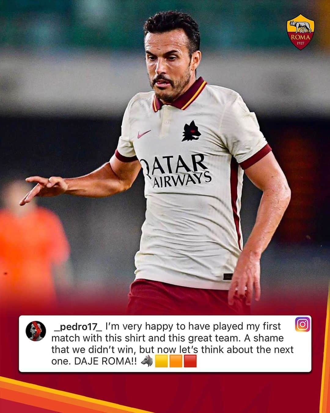 ASローマさんのインスタグラム写真 - (ASローマInstagram)「Daje @_pedro17_ 💪 #ASRoma」9月21日 1時40分 - officialasroma